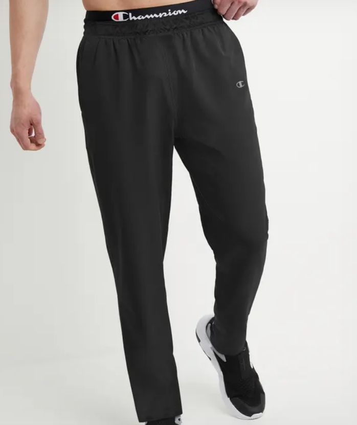 Athletic Pants Champion Closed Bottom Jersey Sweatpants Men's Relaxed-Fit Lycra Track Pants With Zip Pocket, Pintuck Detailing, And Logo Comfortable