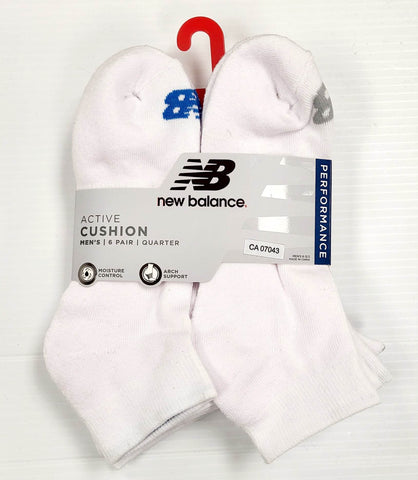 New Balance Cushion Quarter Socks 6 Pack