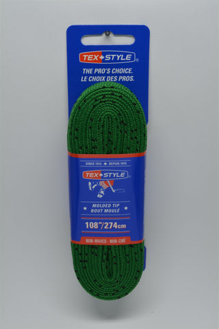 Tex Style Green Cloth Hockey Skate Laces