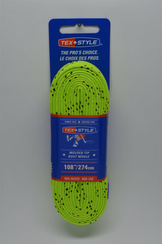 Tex Style Lime Cloth Hockey Skate Laces