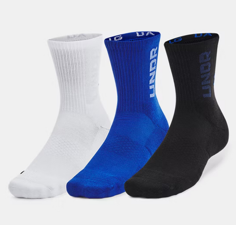 Under Armour 3 Maker Mid Crew Socks (3 Pack)(Mens 8.5-13)