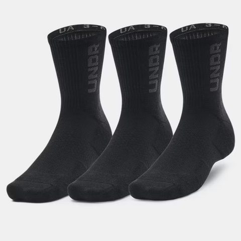 Under Armour 3 Maker Mid Crew Socks (3 Pack)(Men 4-8.5/Women 6-10)