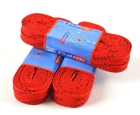 Tex Style Red Cloth Hockey Skate Laces