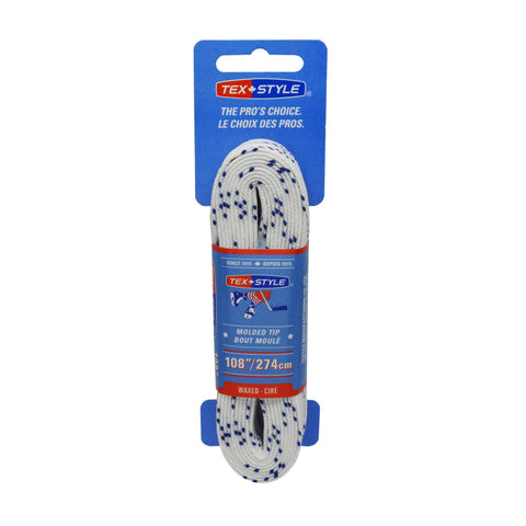 Tex Style White Waxed Hockey Skate Laces