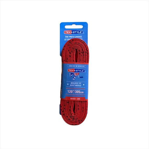 Tex Style Red Waxed Hockey Skate Laces