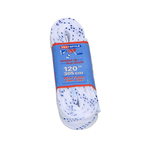 Tex Style White Cloth Hockey Skate Laces