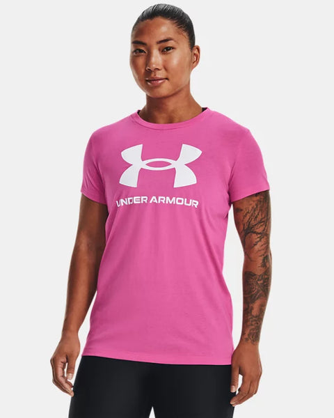 Under armour pink shirt discount