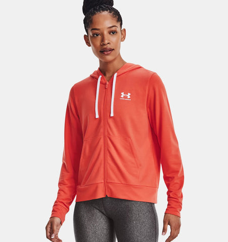 Under Armour Full-Zip Neon Crimson Hoodie (Size Extra Small Only)