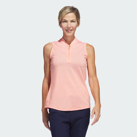 Womens Adidas Dry Fit Sleeveless 1/4 Zip