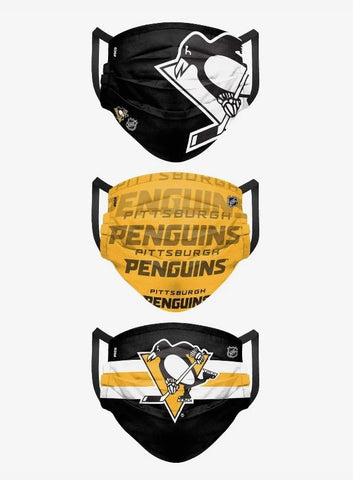 Penguins Foco Face Cover (3 pack)